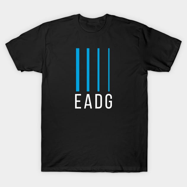 Bass Player Gift - EADG 4 String - Cyan T-Shirt by Elsie Bee Designs